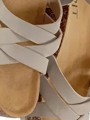 Vorschaubild 6 von Damen Sandalen Gr. 37 Beige Kork Riemchen Schnalle Sommer