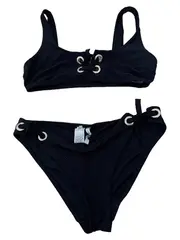 Vorschaubild 1 von Bikini Damen Schwarz Schnürung Ringe Gr. 36