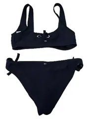 Vorschaubild 2 von Bikini Damen Schwarz Schnürung Ringe Gr. 36