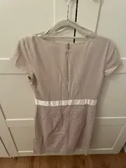 Vorschaubild 2 von Etuikleid Damen Gr. 36 Beige Elegant Business Kleid