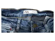 Vorschaubild 2 von Damen Skinny Jeans Gr. 34 Blau Seitliches Zierband Stretch