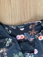 Vorschaubild 2 von Taifun Sommerkleid Damen Gr. 34 Blumenmuster Grau Midi Spitze