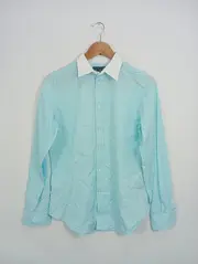 Vorschaubild 2 von Business Hemd Herren Langarm Blau Uni Baumwolle Gr. UNI