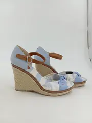 Vorschaubild 2 von Damen Keilabsatz Sandalen Gr. 39 Maritim Blau Weiß Gestreift