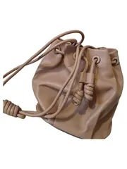 Vorschaubild 4 von Beuteltasche Damen Beige Raffungen Polyurethan Alltag M