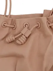 Vorschaubild 3 von Beuteltasche Damen Beige Raffungen Polyurethan Alltag M