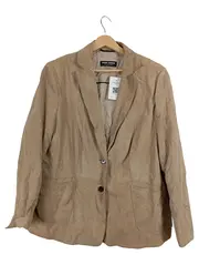 Vorschaubild 1 von Damen Blazer Wildlederoptik Beige Gr. M/40 Klassisch