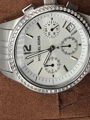 Vorschaubild 4 von MK-5018 Damen Armbanduhr Chronograph Edelstahl Silber Strass