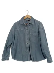 Vorschaubild 1 von Cord Hemdjacke Damen M Grau Oversize Shacket Baumwolle