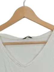 Vorschaubild 3 von Damen T-Shirt V-Ausschnitt Basic Weiß Gr. 36/S