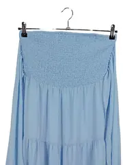 Vorschaubild 2 von Damen Sommerkleid Midikleid Stufenrock Blau Gr. 38/M Langarm