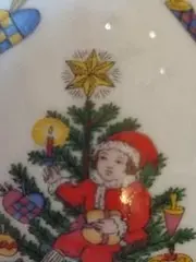 Vorschaubild 2 von Weihnachtskugel 1999 Porzellan Traditionell Florales Muster Weiß