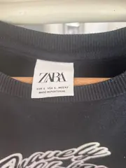 Vorschaubild 3 von Herren Pullover L Blau Casual Schriftzug Baumwolle Langarm