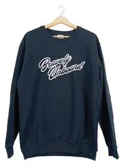 Vorschaubild 1 von Herren Pullover L Blau Casual Schriftzug Baumwolle Langarm