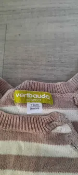 Vorschaubild 3 von Baby T-Shirt Kleid Gr. 68 Beige Gestreift Baumwolle Minikleid