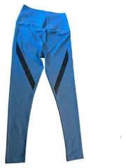Vorschaubild 4 von Damen Sport Leggings Blau Schwarz Gr. M High Waist Fitness