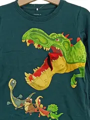 Vorschaubild 2 von Langarmshirt Kinder Jungen Dinosaurier Motiv Gr. 104 Petrol