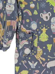 Vorschaubild 5 von Mädchen Kleid Gr. 104 Weihnachten Tiermotive Langarm Grau Baumwolle