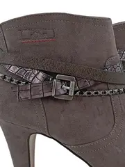 Vorschaubild 3 von Damen Stiefelette Gr. 39 Grau Nieten Absatz Ankle Boot