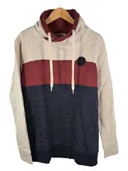 Vorschaubild 1 von Herren Kapuzenpullover Gr. L Mehrfarbig Gestreift Baumwolle Freizeit