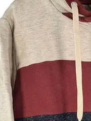 Vorschaubild 2 von Herren Kapuzenpullover Gr. L Mehrfarbig Gestreift Baumwolle Freizeit