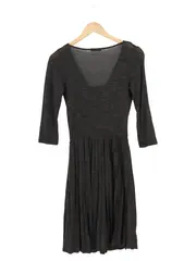 Vorschaubild 2 von Damen Strickkleid Gr. 36/S Grau Elegant Midikleid