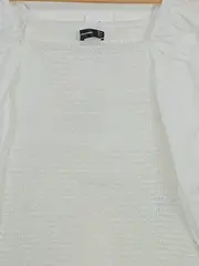 Vorschaubild 2 von Bluse Damen 38 Weiß Feminin mit Raffungen Puffärmel
