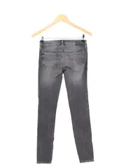 Vorschaubild 2 von Damen Jeans Wide Fit W24/32/XXS Schwarz Casual Reißverschluss-Details