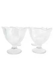 Vorschaubild 1 von 2x Dessertschüssel Glas Transparent Elegant Eisbecher Schale Fußschale