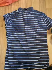 Vorschaubild 4 von Herren Poloshirt Gr. M Blau Gestreift Kurzarm Baumwolle
