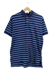 Vorschaubild 1 von Herren Poloshirt Gr. M Blau Gestreift Kurzarm Baumwolle