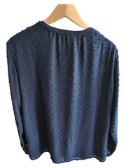 Vorschaubild 2 von Damen Bluse Elegant Punkte Langarm Blau Gr. 38 M Polyester
