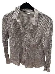 Vorschaubild 3 von Damen Bluse Langarm Punkte Weiß Gr. 38/M Baumwolle Casual