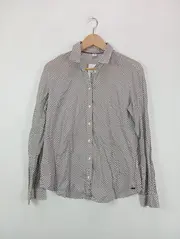 Vorschaubild 2 von Damen Bluse Langarm Punkte Weiß Gr. 38/M Baumwolle Casual