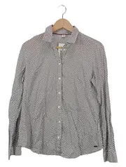 Vorschaubild 1 von Damen Bluse Langarm Punkte Weiß Gr. 38/M Baumwolle Casual