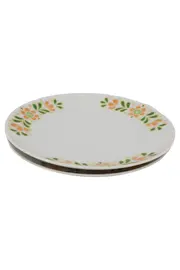 Vorschaubild 1 von RöSLAU Frühstücksteller Porzellan Blumenmuster Weiß 20 cm