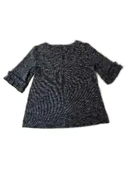 Vorschaubild 2 von Damen T-Shirt Bluse Gr. XS Blau Meliert Rüschen