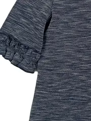 Vorschaubild 3 von Damen T-Shirt Bluse Gr. XS Blau Meliert Rüschen