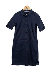 Vorschaubild 1 von Damen Blusenkleid Hemdblusenkleid Gr. 38 M Blau Modern Baumwolle