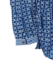 Vorschaubild 4 von Damen Bluse Gr. 34/XS Blau Geometrisch Viskose Langarm