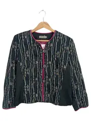 Vorschaubild 1 von Damen Jacke Gr. 36 Strukturmuster Pink Akzente Elegant