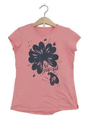 Vorschaubild 1 von BENETTON Mädchen T-Shirt Gr. 128/130 Rosa Blumen Print Bio-Baumwolle