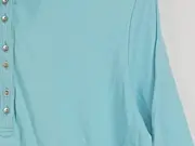 Vorschaubild 4 von Damen Poloshirt Gr. 44/XXL Türkis Kurzarm Casual Baumwolle