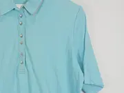 Vorschaubild 2 von Damen Poloshirt Gr. 44/XXL Türkis Kurzarm Casual Baumwolle