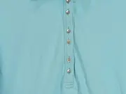 Vorschaubild 3 von Damen Poloshirt Gr. 44/XXL Türkis Kurzarm Casual Baumwolle
