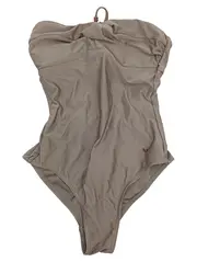 Vorschaubild 1 von Badeanzug Damen Gr. 36 Beige Basic Neckholder Bandeau Schwimmanzug