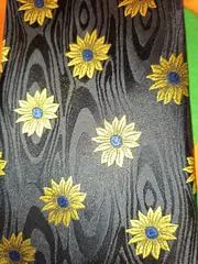 Vorschaubild 3 von Krawatte Herren Seide Blumenmuster Dunkelblau Gold 150cm