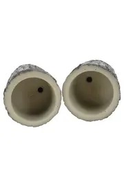 Vorschaubild 2 von LED Kerzen Set 2x Holz Optik Mehrfarbig 12cm Deko Kerze Batterie
