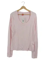Vorschaubild 1 von Damen Pullover Rosa Gr. 40 L Langarm Basic Baumwolle