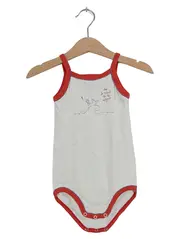 Vorschaubild 1 von Baby Body Gr. 81/80 Weiß Rot Aufdruck Träger 18M